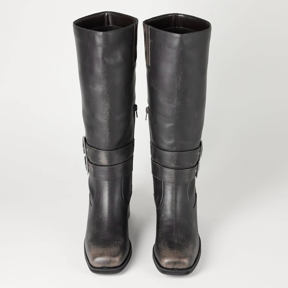 Women's Sage Tall Biker Boot with Buckles BRAND NEW